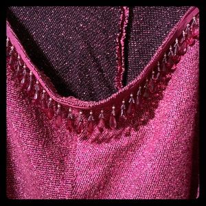 Beautiful wine color beaded poncho